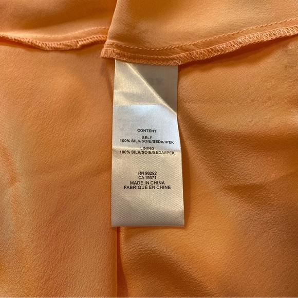Tibi Open Back Bias Cut Sleeveless Silk Dress Apricot Orange S118SL1085 Size 0 - Picture 14 of 15